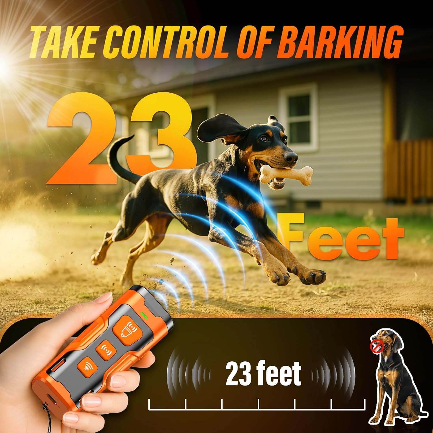 Rechargeable Ultrasonic Dog Training Device – Safe Bark Control & Behavior Training Aid