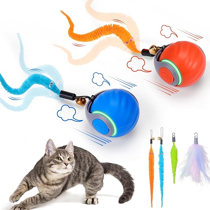 Automatic Interactive Cat Toys for Indoor Cats with 3 Tails