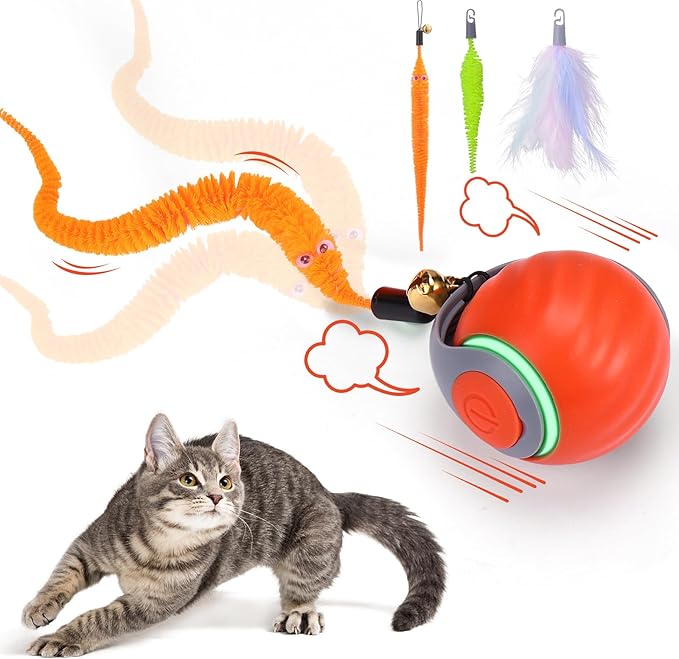 Automatic Interactive Cat Toys for Indoor Cats with 3 Tails