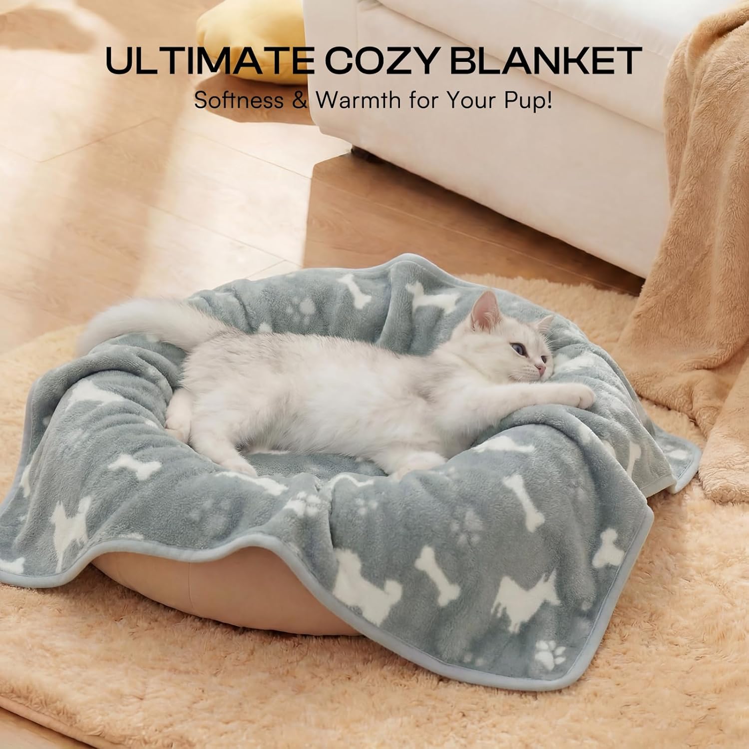 Ultra-Soft Plush Pet Blanket – Warm, Cozy & Reversible Fleece Throw for Dogs & Cats