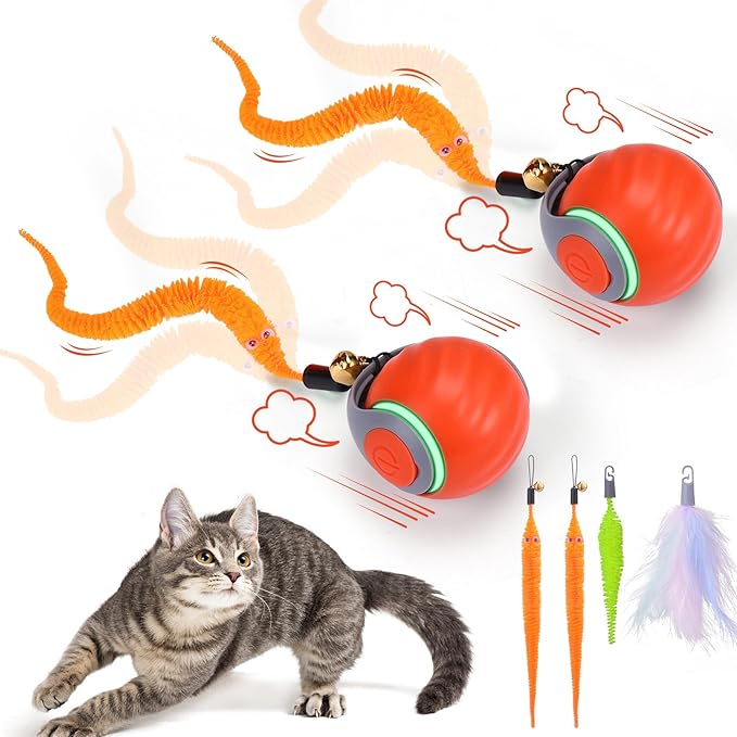 Automatic Interactive Cat Toys for Indoor Cats with 3 Tails